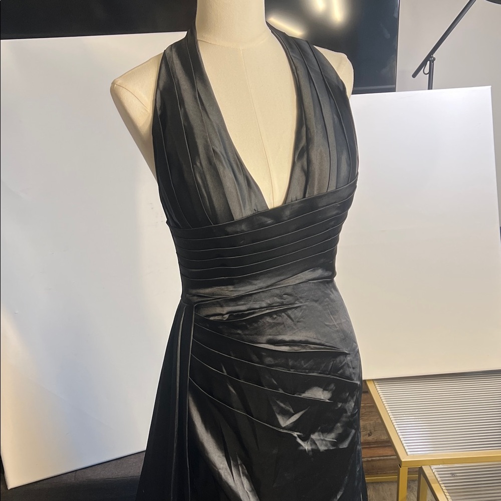 Sophisticated Black Backless Evening Gown